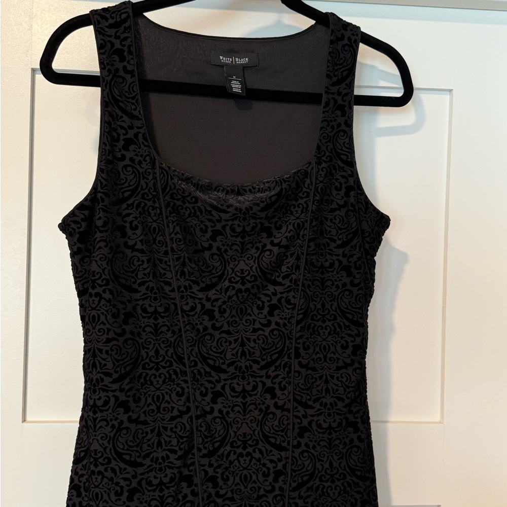 White House Black Market Black Patterned Tank Top